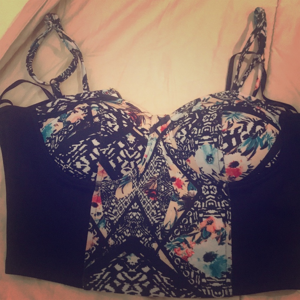 Multi-colored Bustier top